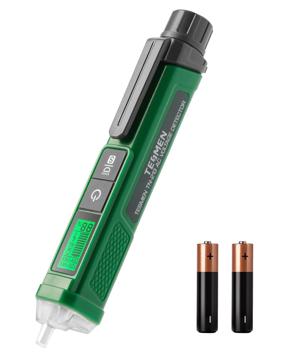 Voltage Tester, TESMEN TN-213 Non-Contact Voltage Tester, Electrical Tester, AC 12V-/70V-1000V, Dual-Range, LCD Display in Percentage, Buzzer Alarm,