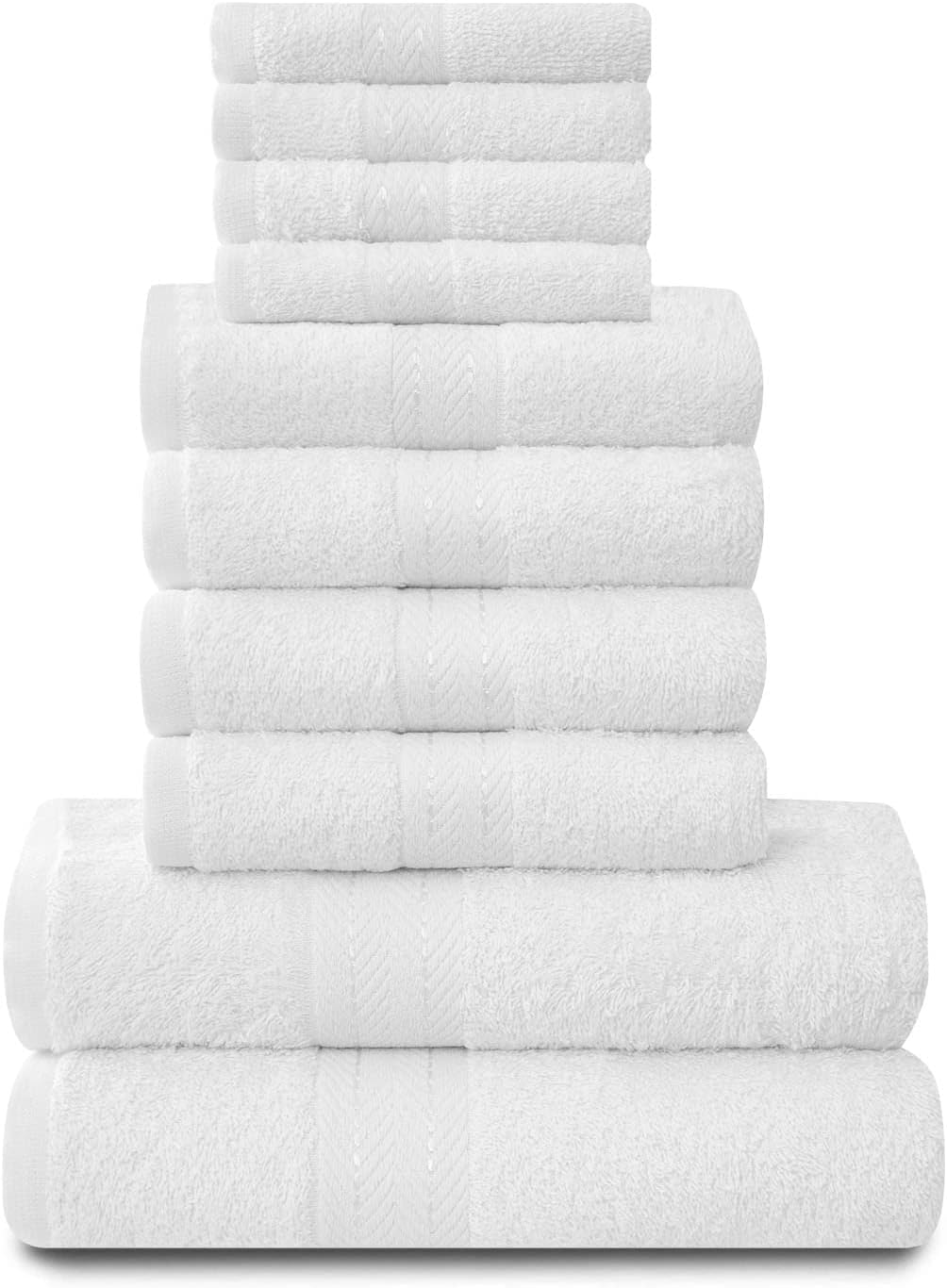 GC GAVENO CAVAILIA 10-Piece Towel Bale Set - Soft & Absorbent 450 GSM Bathroom Towels - Includes 2 Bath Towels, 4 Hand Towels, 4 Face Cloths - Premium