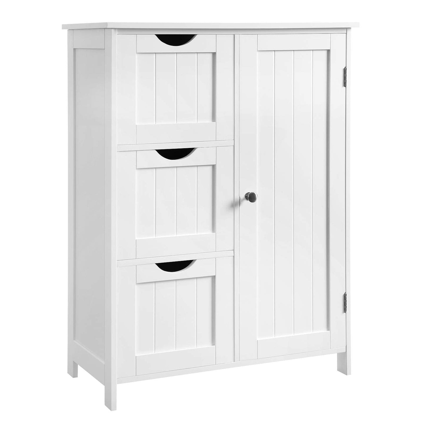 VASAGLE Bathroom Floor Storage Cabinet, Bathroom Storage Unit with 3 Drawers, Bathroom Cabinet Freestanding, with 1 Door, Adjustable Shelf, 30 x 60 x