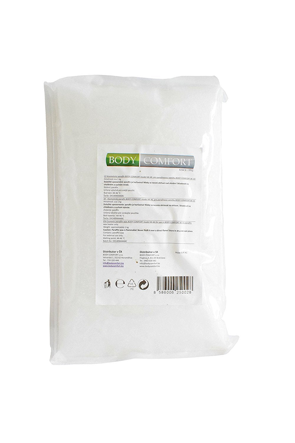1Kg Cosmetic Paraffin Wax Body Comfort BC 02: Medically tested cosmetic + health care wax with lowest melting point on the market 44-46 Celsius, Extra