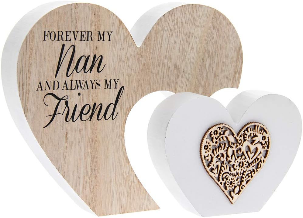 The Leonardo Collection LP43427 Plaque Double Heart Nan Sentiments | 1 Piece-22x3x16 cm Accessory, Multicolored