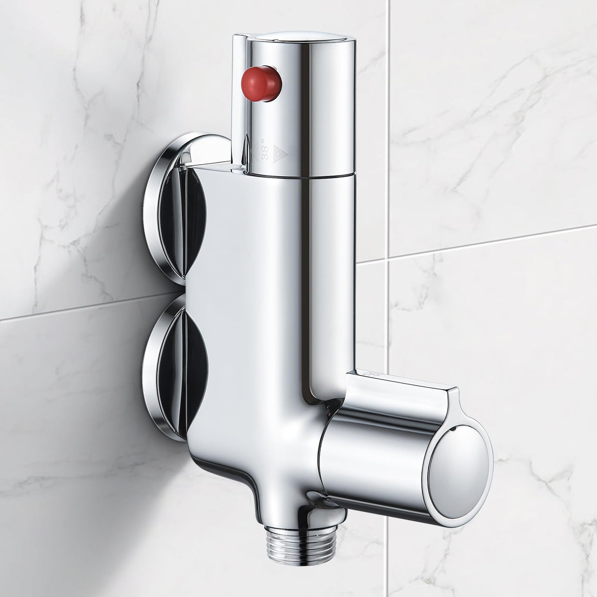 Mini Thermostatic Shower Mixer Bar Caravan Thermostatic Shower Faucet Valve Tap Round 1/2" Outlet, Small Vertical Shower Mixer for Rv, Camper Van,