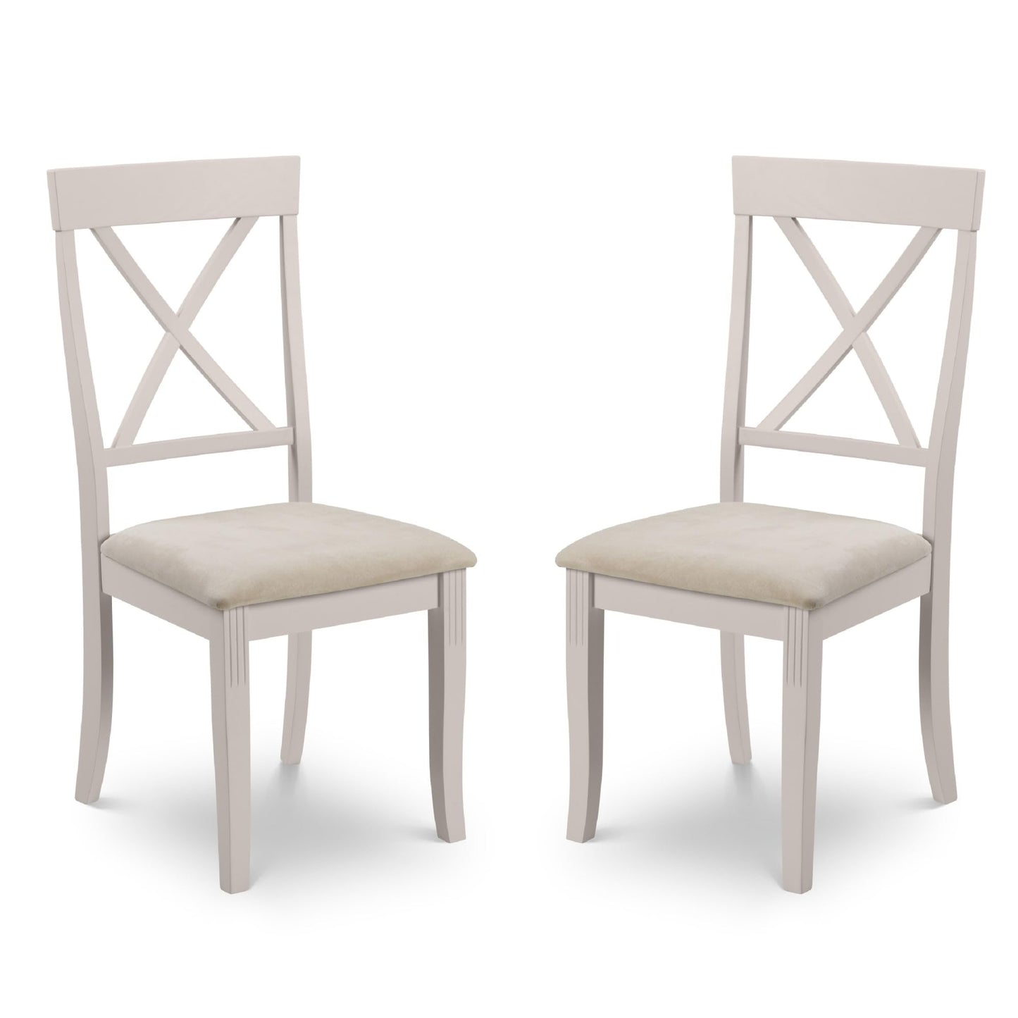 Julian Bowen Davenport Dining Chairs, Set of 2, Grey - H96.5 x W44 x D52cm