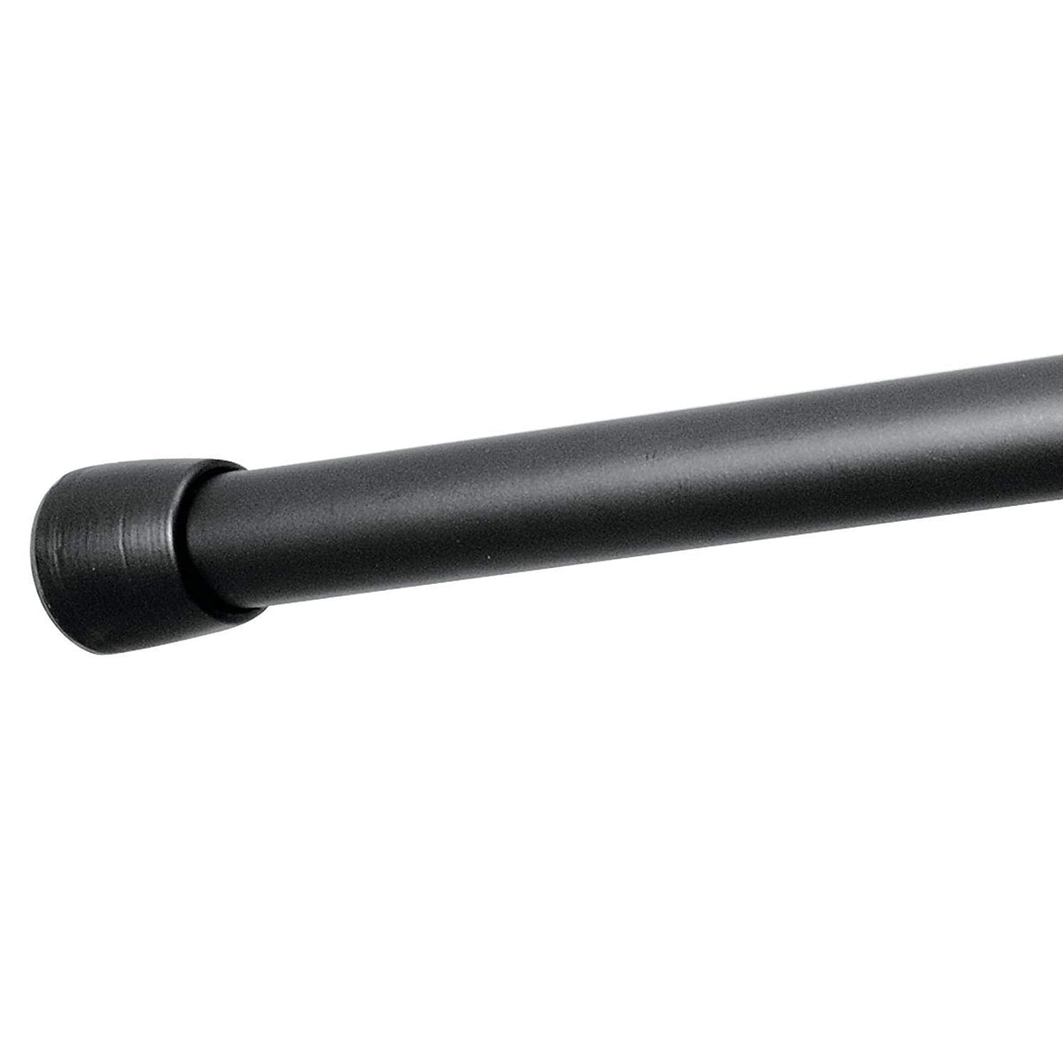 iDesign Shower curtain rod, short telescopic metal rod, extendable shower curtain rod without drilling for shower and bath tub, matte black,66 - 107