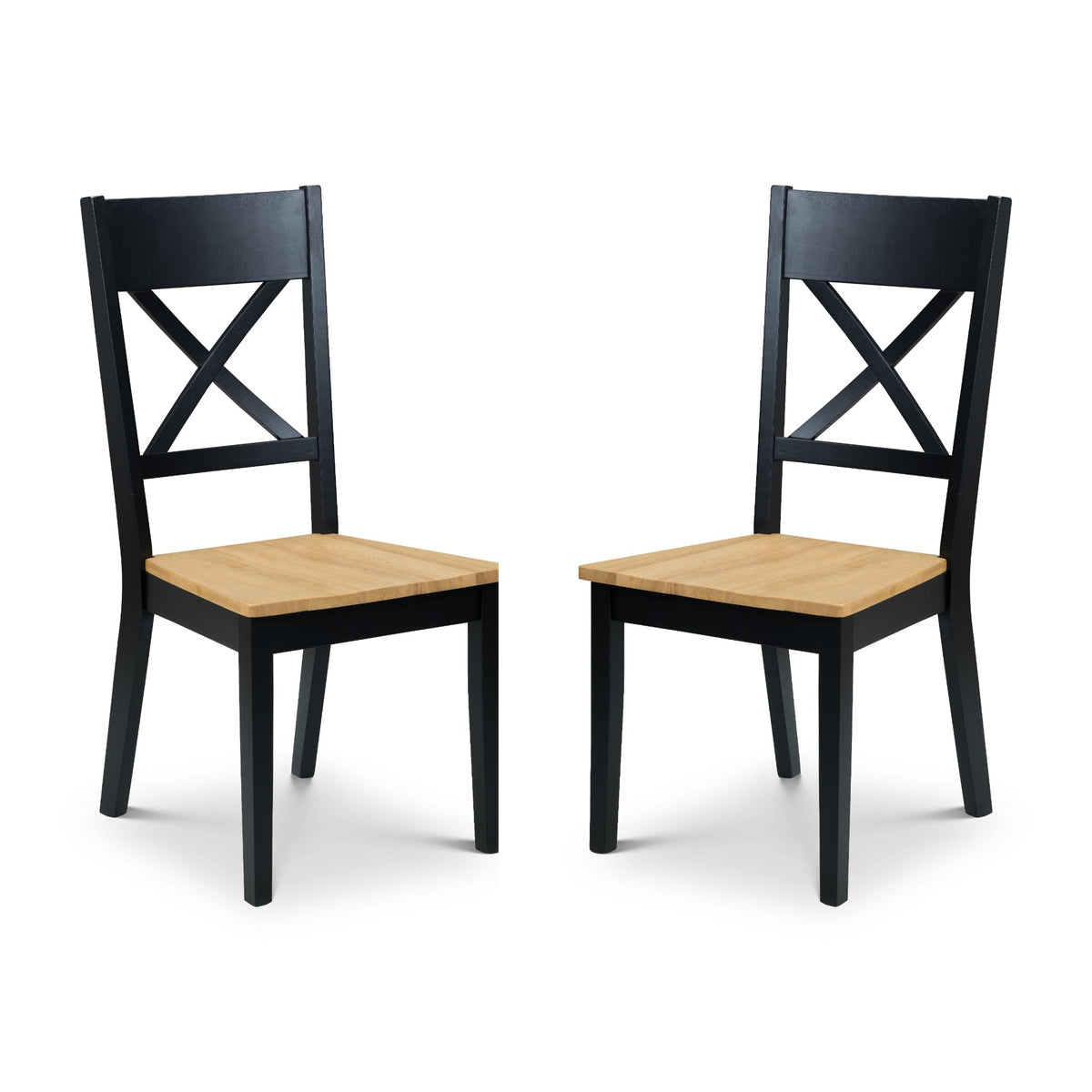 Julian Bowen Hockley Set of 2 Chairs, Black/Oak