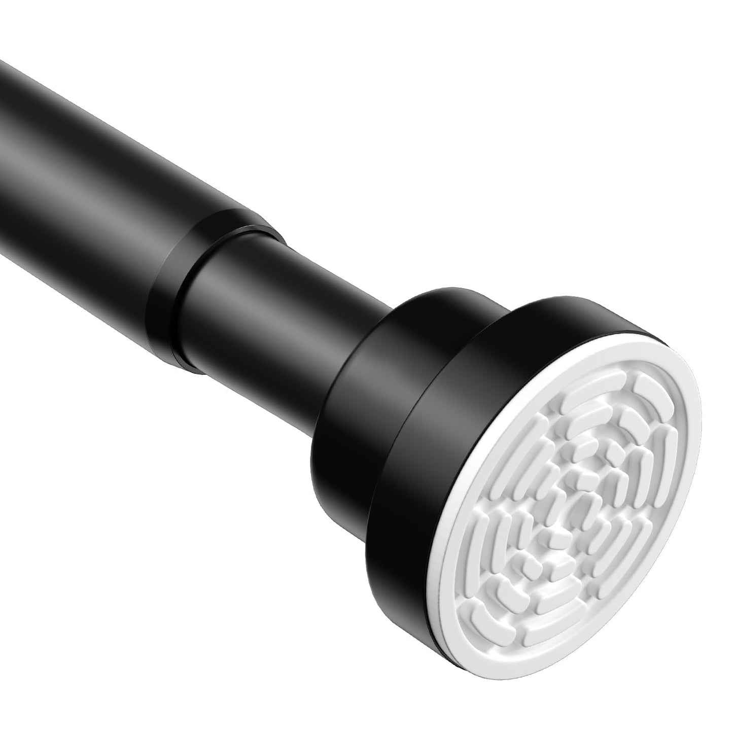 WEIXINHAI Shower Curtain Pole,Extendable Curtain Poles 70-128 Cm,Shower Poles Extendable No Drill,Shower Curtain Rail Non-Slip,Black Shower Pole For
