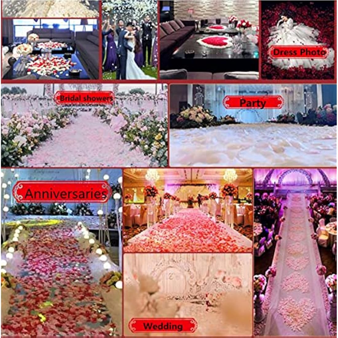 RuiChy 1000pcs Artificial Silk Rose Petals for Wedding Flowers Home Party Romantic Night Anniversary Valentine's Day, Dark Blue