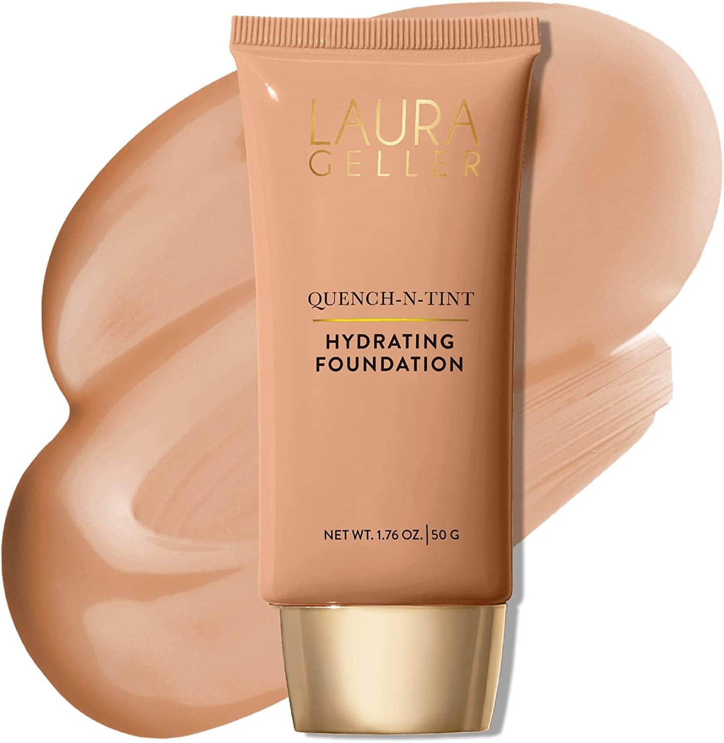 LAURA GELLER NEW YORK Quench-n-Tint Hydrating Foundation - Medium - Sheer to Light Buildable Coverage - Natural Glow Finish - Lightweight Formula with