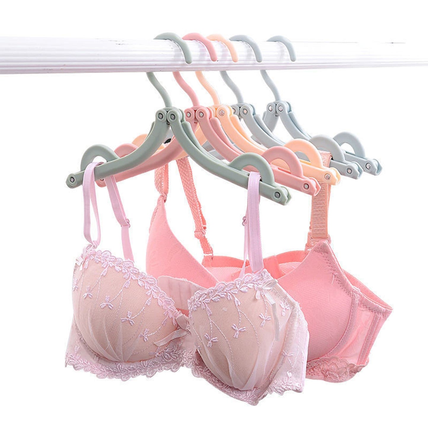8pcs Folding Clothes Hangers, LOMYLM 4 Colors Travel Hangers Foldable