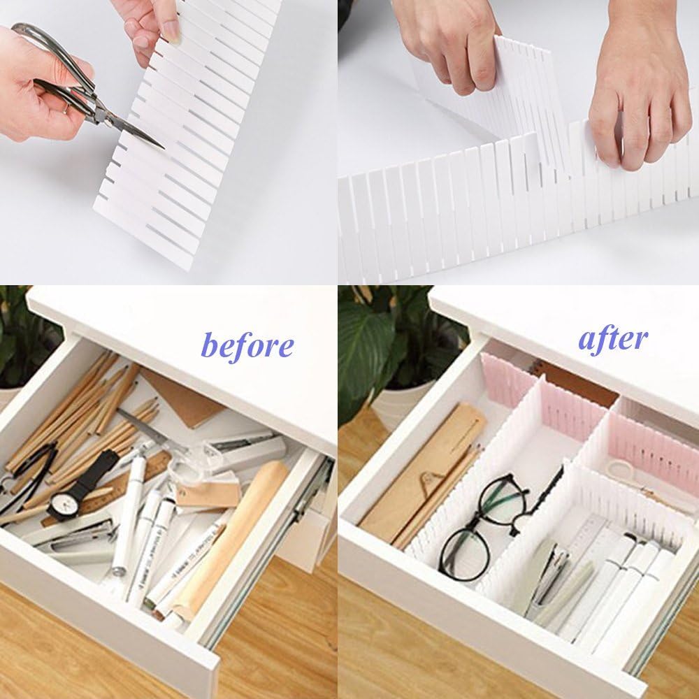 Modular Drawer Divider Set – 8 Pieces 47x7cm Plastic Organizers for Neat Storage