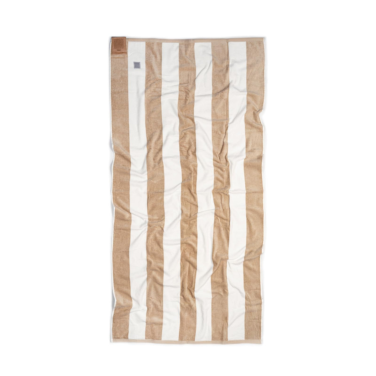 MOMOMUS 100% Velour Cotton Beach Towels for Adults - Cabana Stripe, Soft, Ultra-Absorbent - Quick Dry Beach Towels for Adults - Beige, 90x180 cm