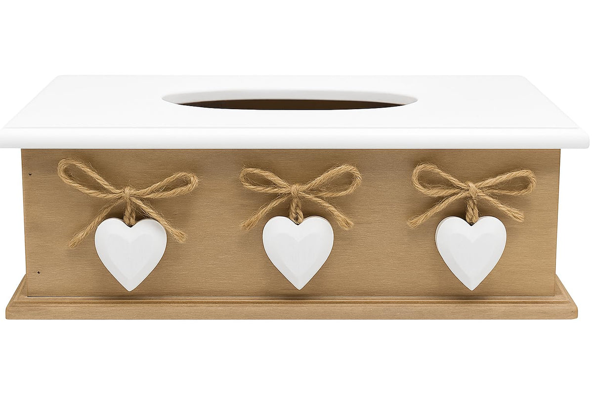 khevga Tissue Box with Lid ? Wooden Tissue Holder in Rustic Country House Style, Elegant Brown Design for Home, Office, and Bathroom Decor