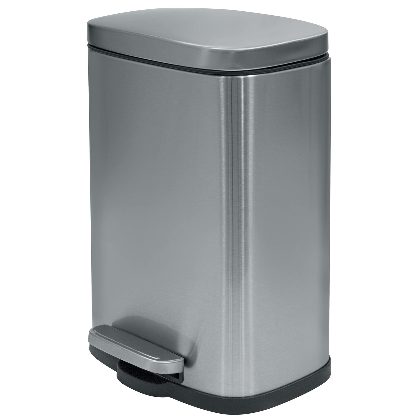 Spirella Collection Akira Pedal Bin, 21.4 x 17.6 x 30 cm (5 Litres), Steel, Matt Chrome