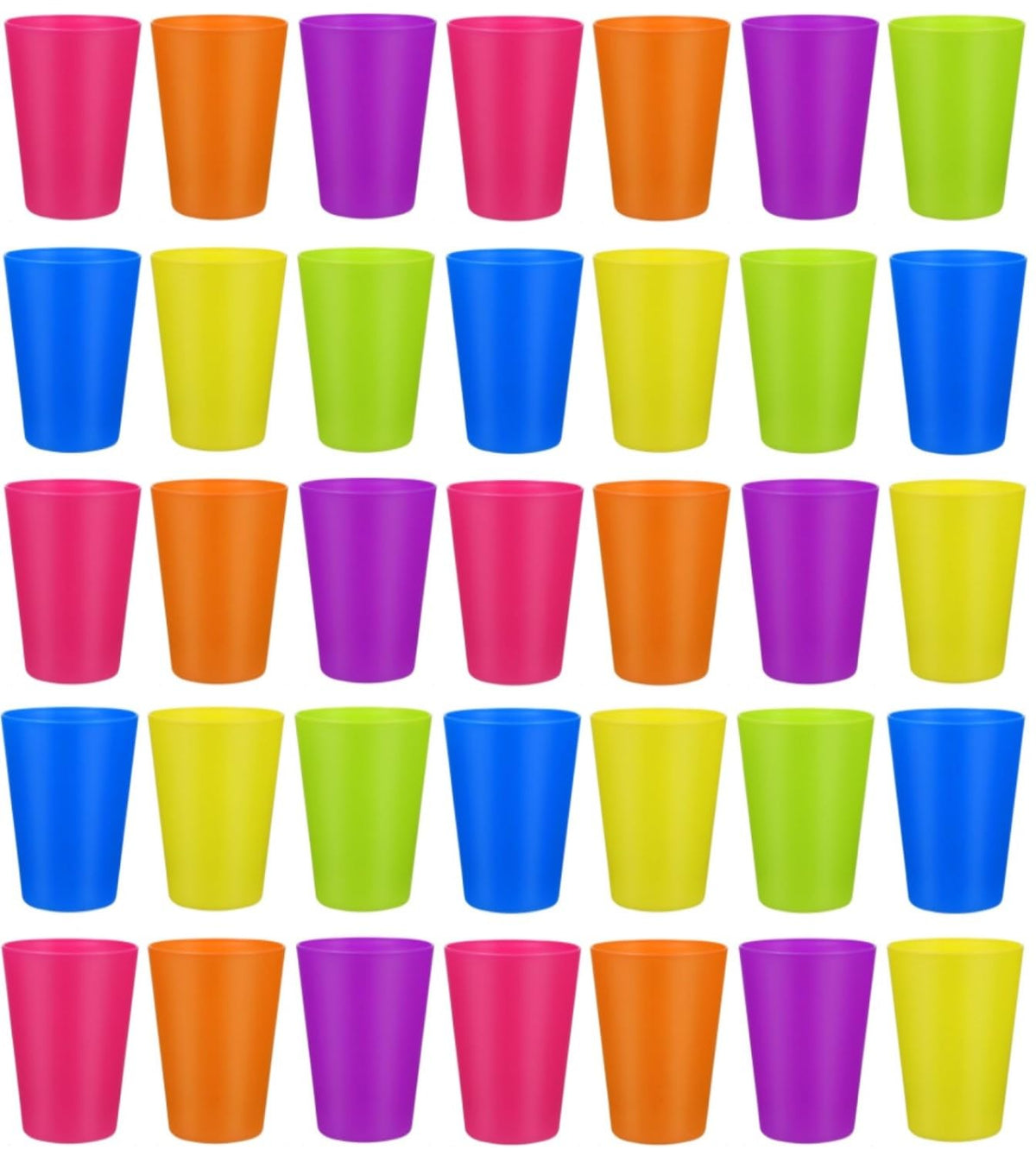 KAHEIGN 36Pcs Reusable Plastic Cups, 250ml Children?s Kids Durable Plastic Drinking Cups Tumblers Set for Kitchen Outdoor Parties Picnics BBQ?s