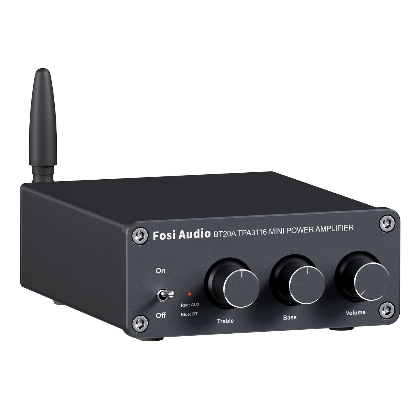 Fosi Audio BT20A Bluetooth Amplifier for Speakers, Mini Stereo 2 Channel Amp Class D, with TPA3116 Chips 100W x 2 and Bass Treble Controls, for Home