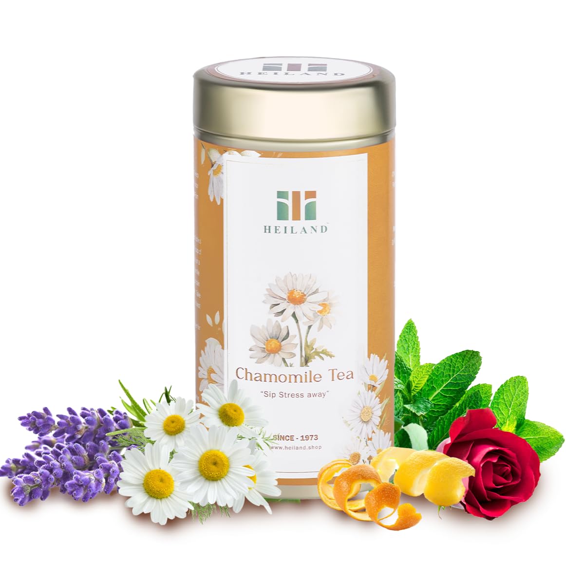HEILAND Chamomile Tea ? 100% Natural Loose Chamomile Flowers ? Caffeine-Free Herbal Tea for Relaxation & Better Sleep ? Supports Skin Health &
