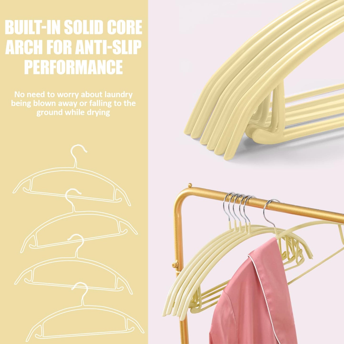 10 Pack Sweater Clothes Hanger No Shoulder Bump 42CM Wide Heavy Duty Coat Metal Hangers for Closet Non Slip PVC-Coating for