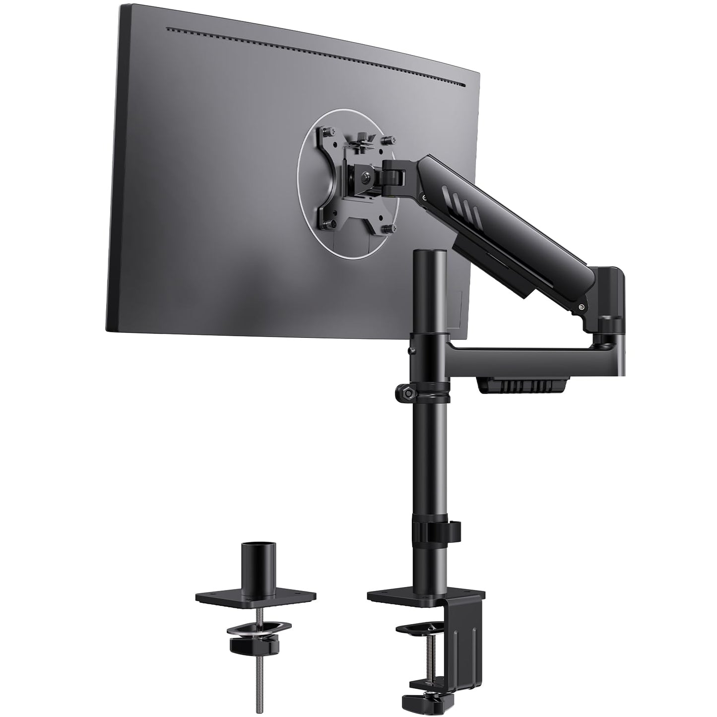 ErGear Single Monitor Arm, Adjustable Desk Monitor Mount for 13-34? Screens, Up to 9kg, Enhanced Stability with Integrated C-Clamp, Upgraded Cable