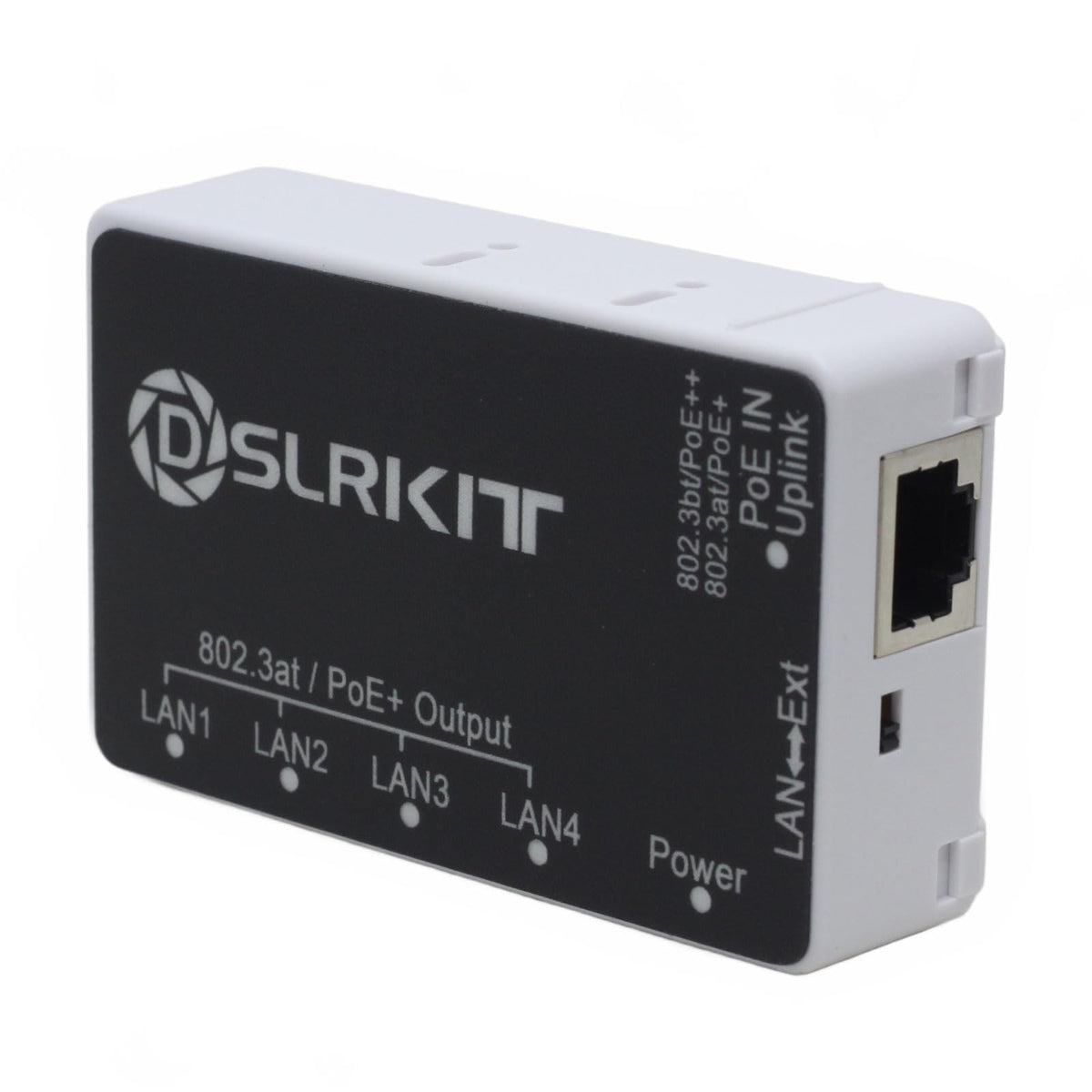 DSLRKIT PoE++ 90watt 5-Port (1 PoE In - 4 PoE Out) Gigabit PoE Pass-Through Switch PoE Extender Cascade Repeater 802.3bt