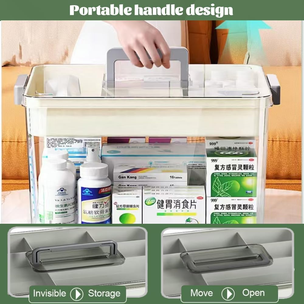 Yongheng Medicine box, Medicine storage Box, Medicine Storage Box Large, Portable with Lid Medication Storage Box
