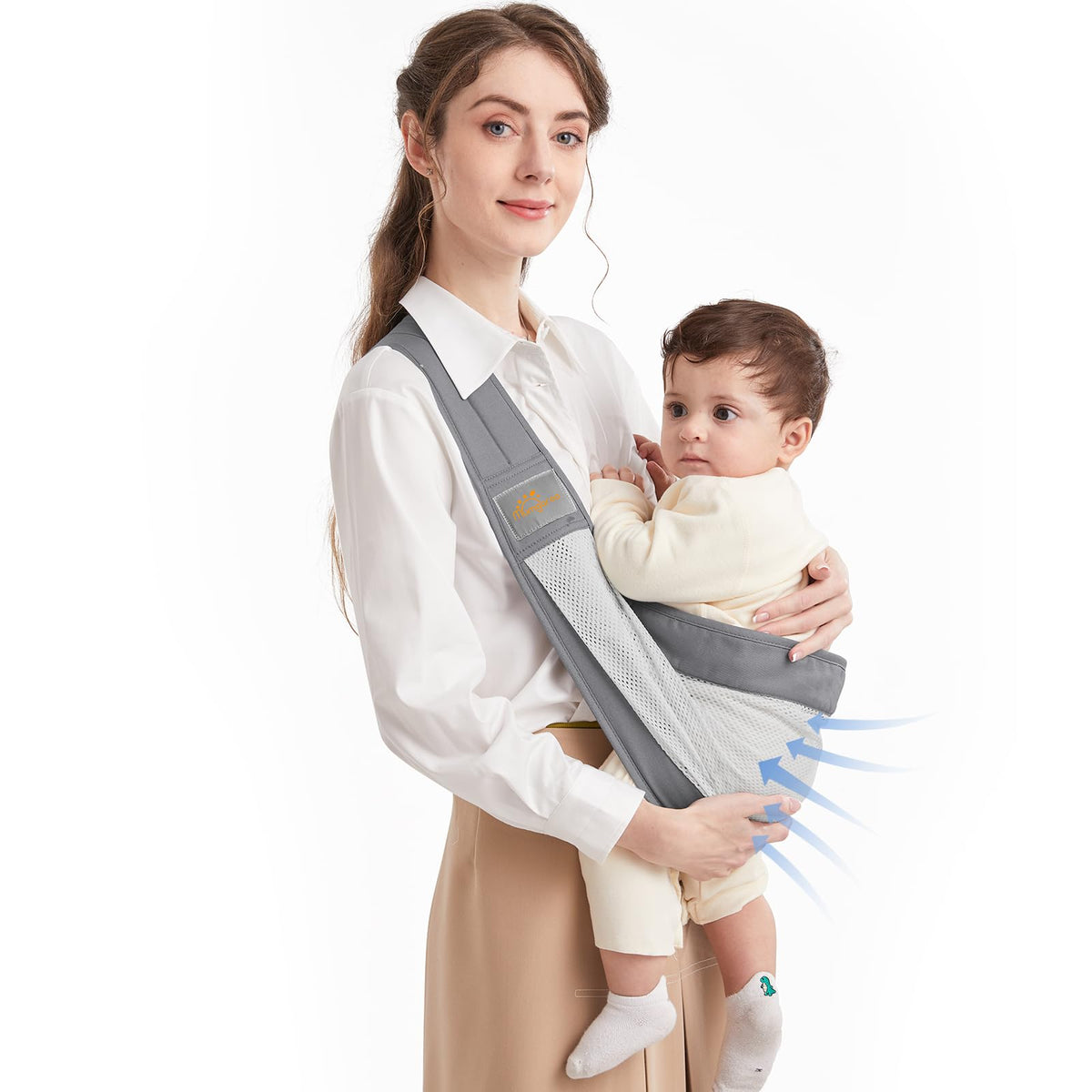 Mumgaroo Baby Sling, Adjustable Toddler Carrier Sling, Breathable Baby Sling Carrier with Comfortable Shoulder Straps for Newborn, Infant, Toddler,