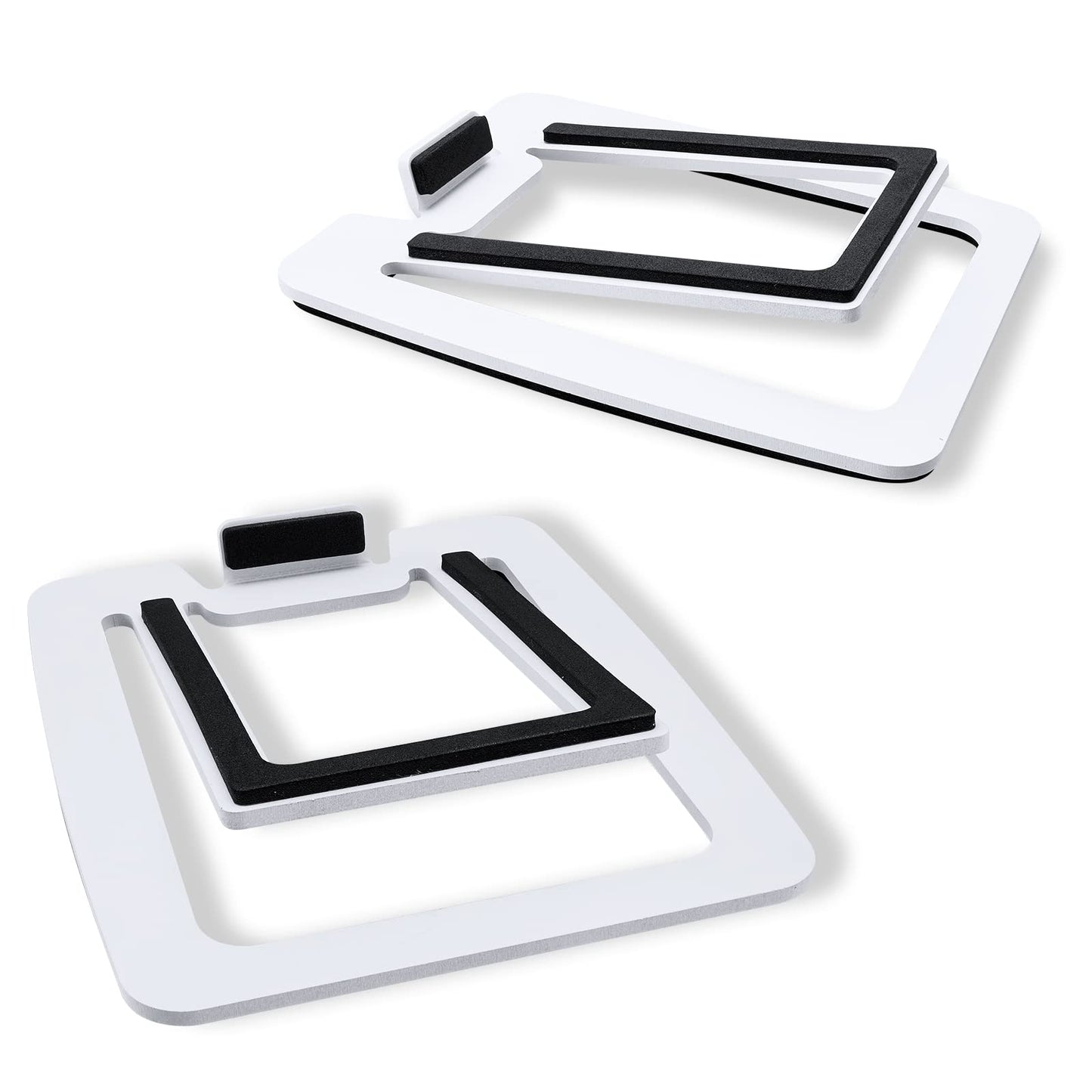 Sanyun SW601 15? Tilted Desk Speaker Stands for Compact 2''-3'' Computer PC Bookshelf Monitor Speakers, Steel Metal Base & Damping Foam Padding (Pair,