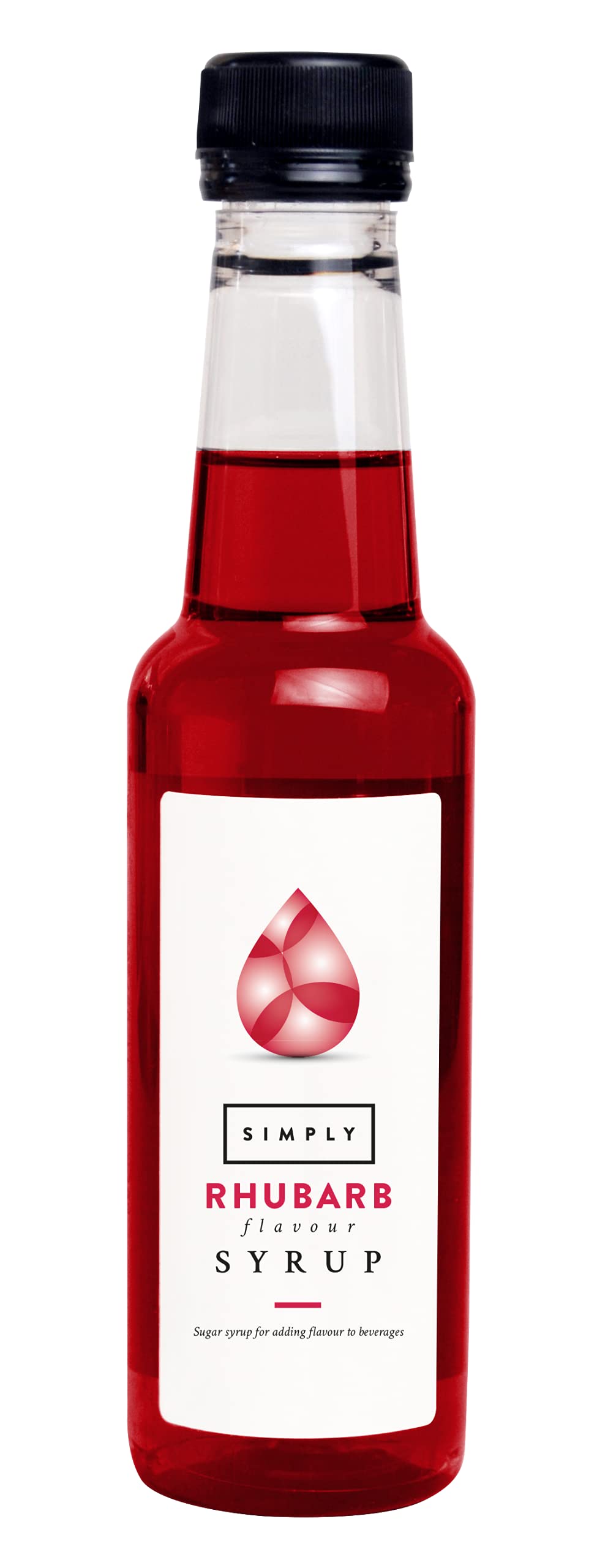 Simply Rhubarb Syrup, Vegan & Nut Free Flavoured Syrup for Coffee, Cocktails & Baking (250ml)