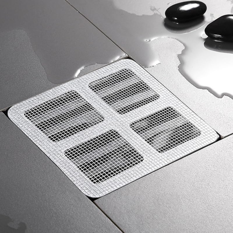 50 Pack Shower Drain Hair Catcher, Disposable Adhesive Hair Trap