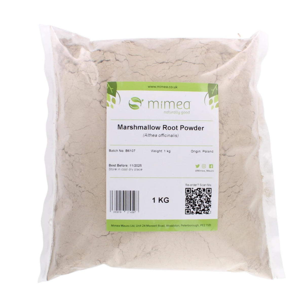 Mimea Marshmallow Root Powder | 1kg | Quality Ingredients | Herbal Remedy | Natural | No Additives | Tea Infusion