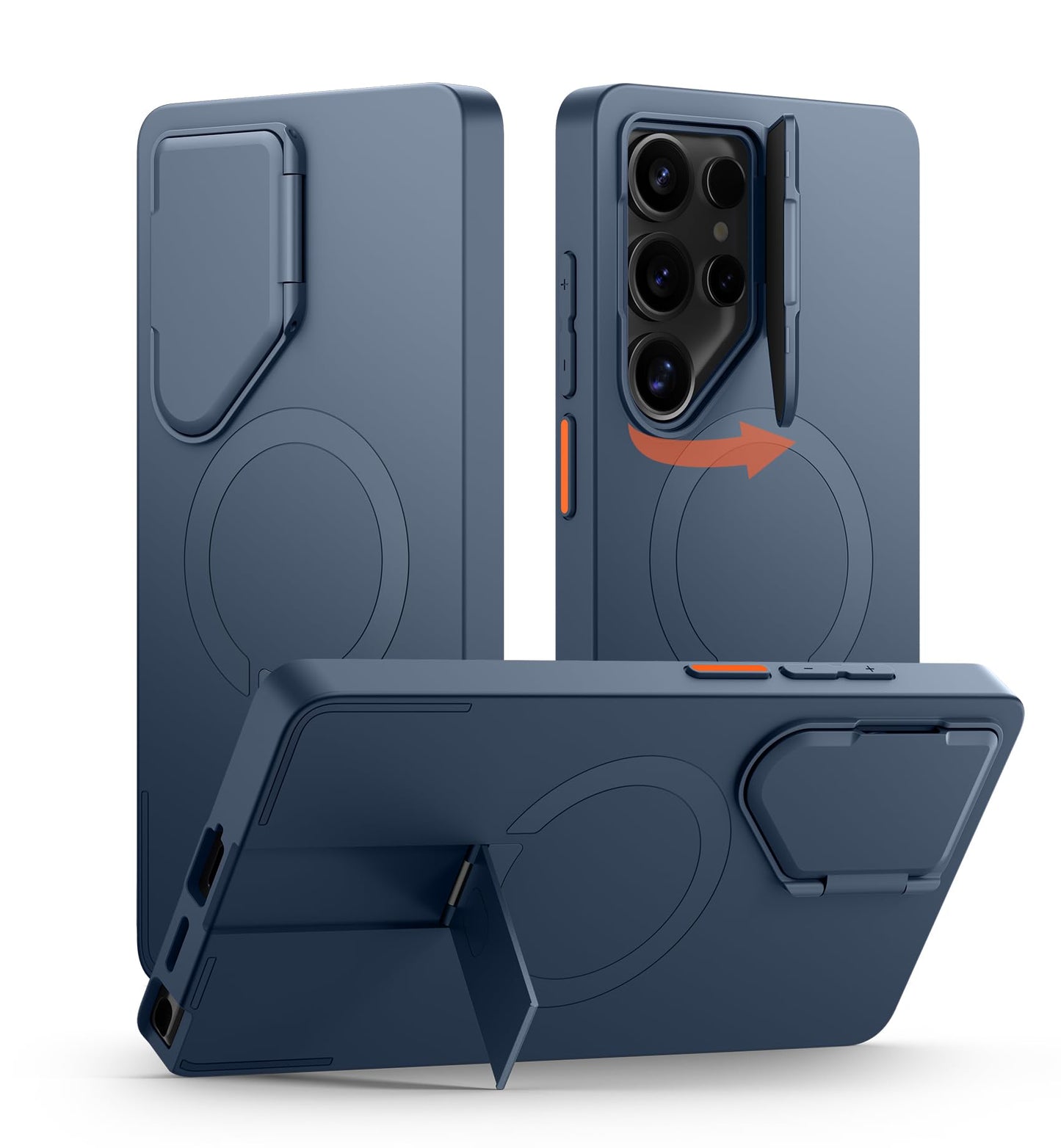 SURITCH Magnetic Case Compatible with Samsung Galaxy S25 Ultra, with Camera Cover & Adjustable Metal Kickstand Shockproof Bumper Case Slim Protective