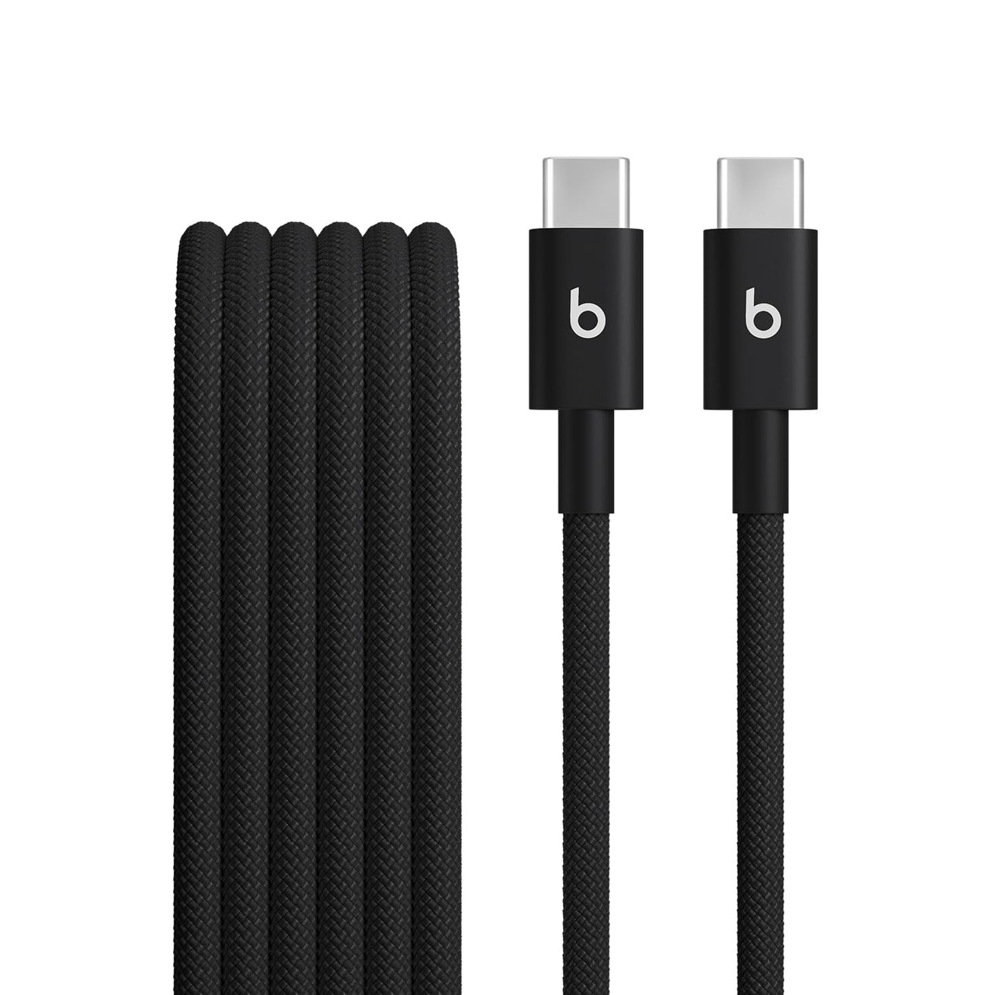 Beats USB-C to USB-C Woven Cable, Fast Charging, Durable/Tangle-Free, Compatible Charger for Apple & Android Devices (1.5 m) ? Bolt Black