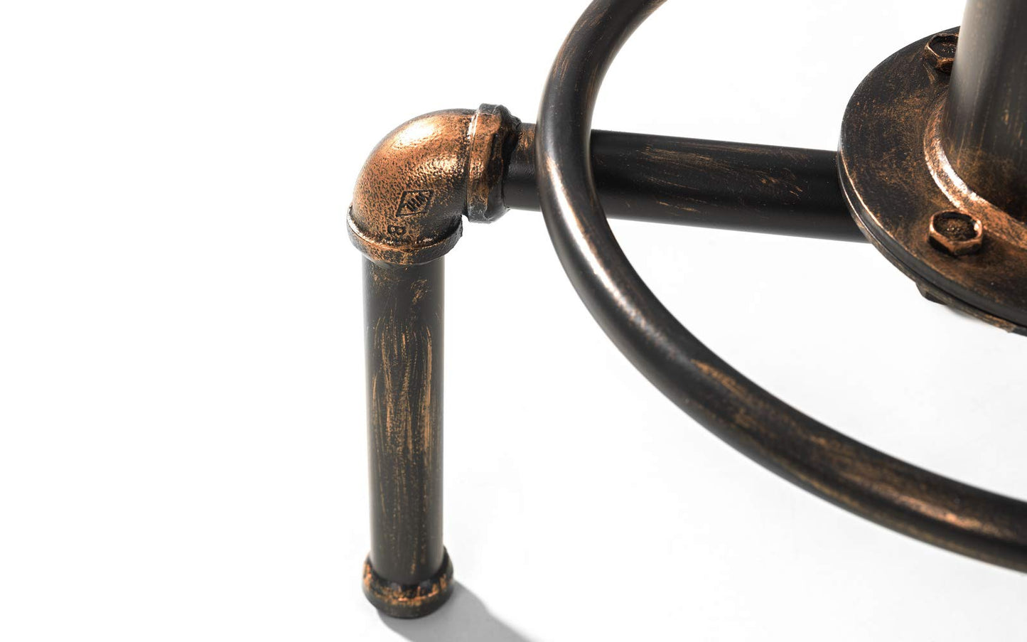 Julian Bowen Rockport Bar Stool, Pipework, Solid Wood - H75 x W42 x D42cm