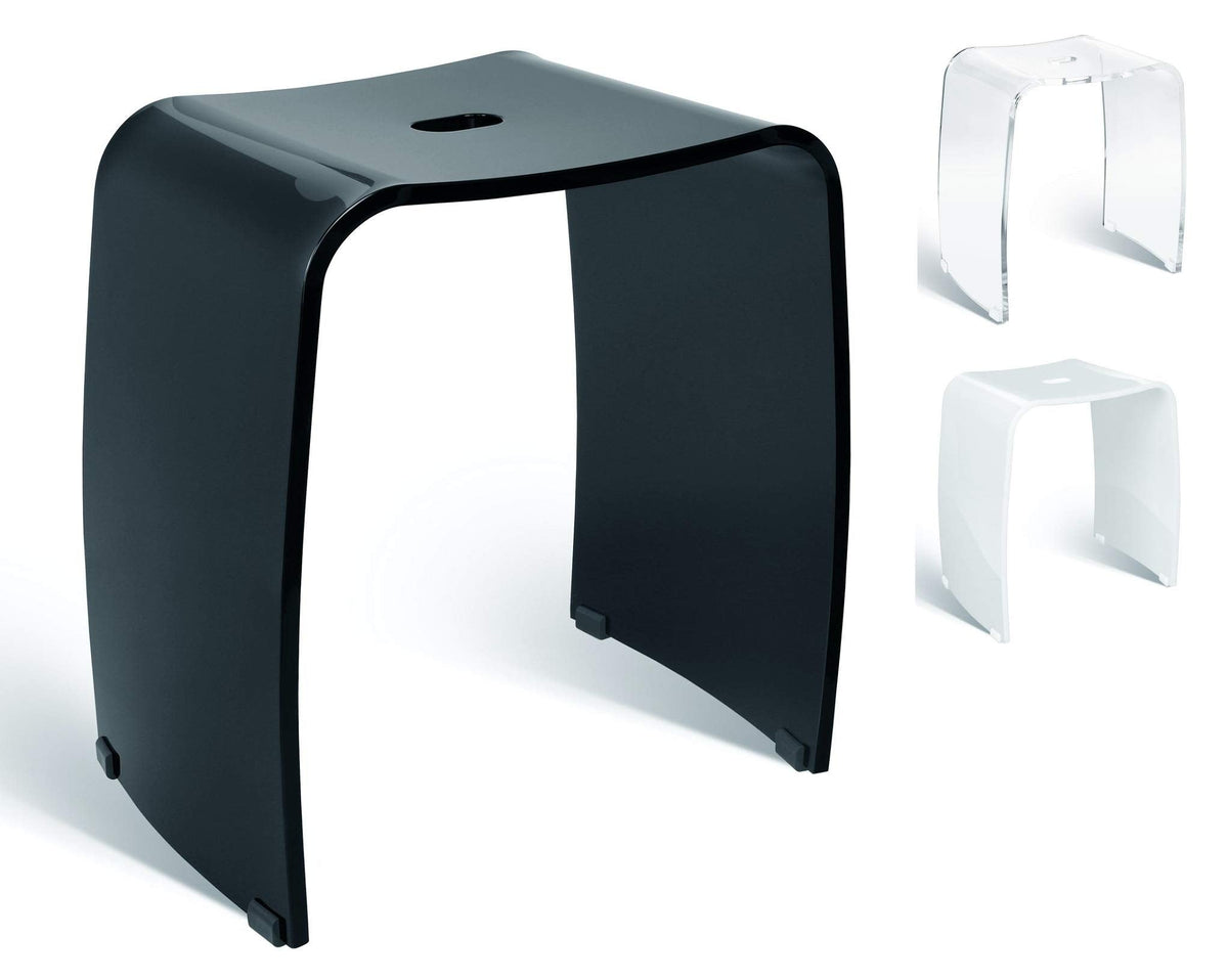 Libaro Shower Chair for Inside Showers - Acrylic Bathroom Stool with 400 lb Capacity, Waterproof Bench for Bath-tub, Modern Portable Seat with Handle