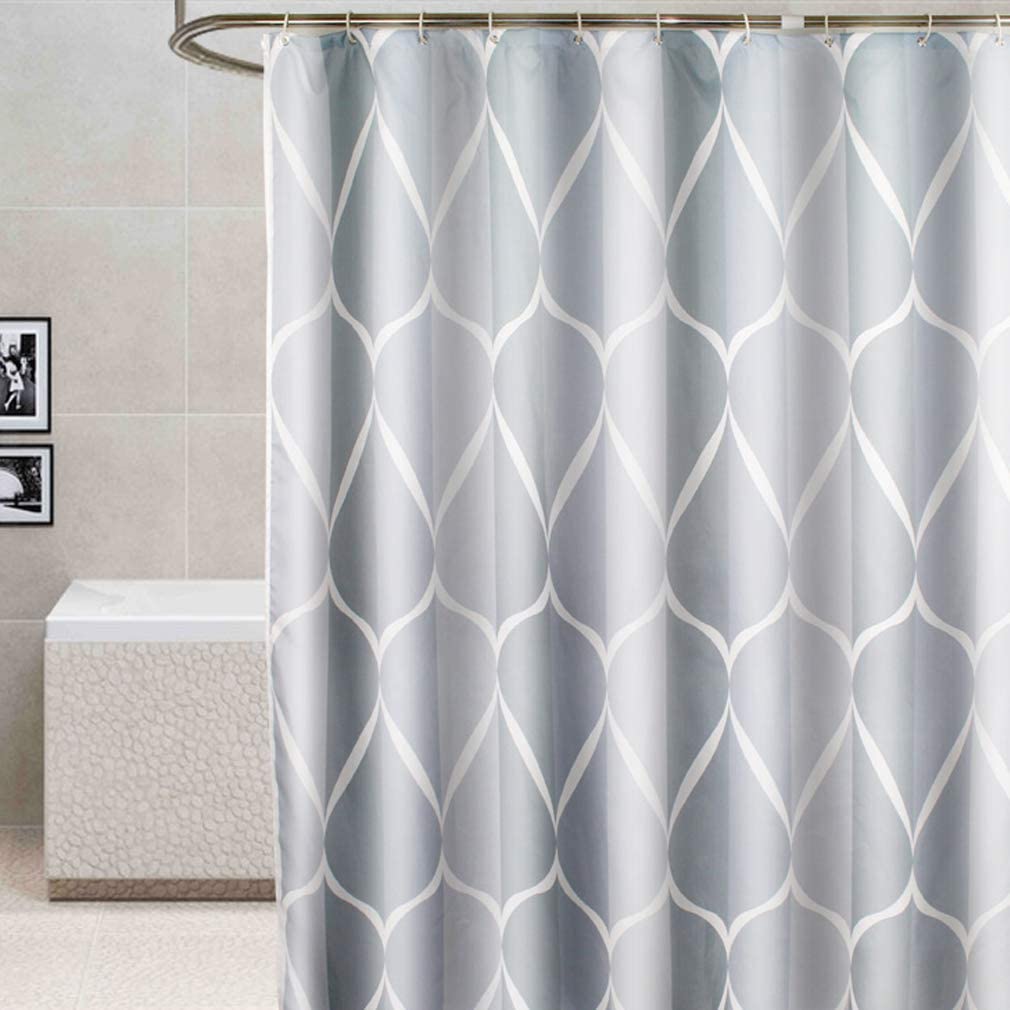 GONOVE Shower Curtain for Bathroom 220 x 200 cm Anti-Mould Mildew Resistant Waterproof Polyester Fabric Geometric Shower Curtain Liner Long Bath
