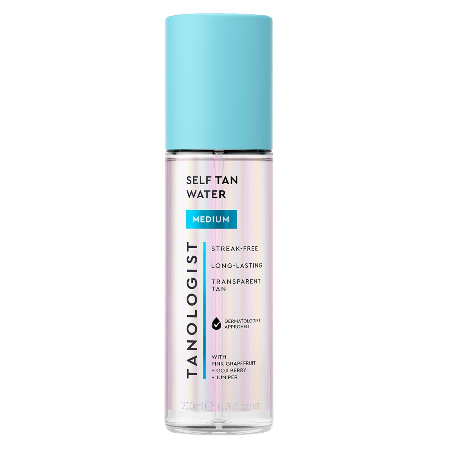 Tanologist Mini Self Tan Water Medium, Clear, Travel Size Tanning Mist, Streak-Free, Natural Bronze Glow, No Fake Tan Smell, Skincare Infused,
