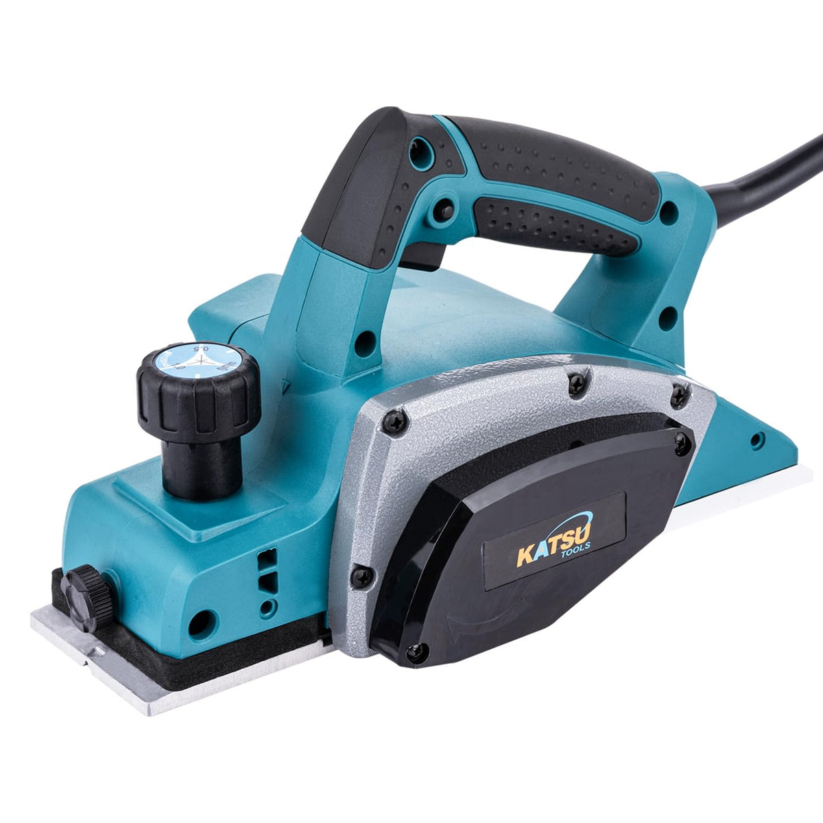 KATSU Tools Electric Planer 600W Handheld Corded Wood Planer, 82mm Planing Width, 2mm Chip Depth, for Woodworking Home Door Furniture 101719