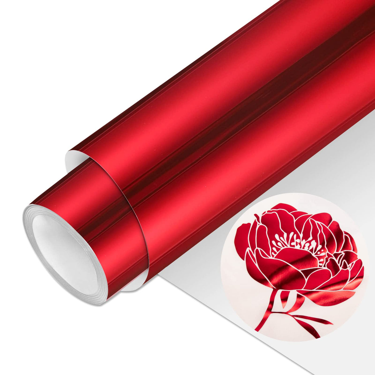 VINYL FROG HTV PU Metallic Roll Iron on Vinyl Easy to Cut & Weed Heat Transfer Vinyl DIY Heat Press Design for T-Shirts (Red)