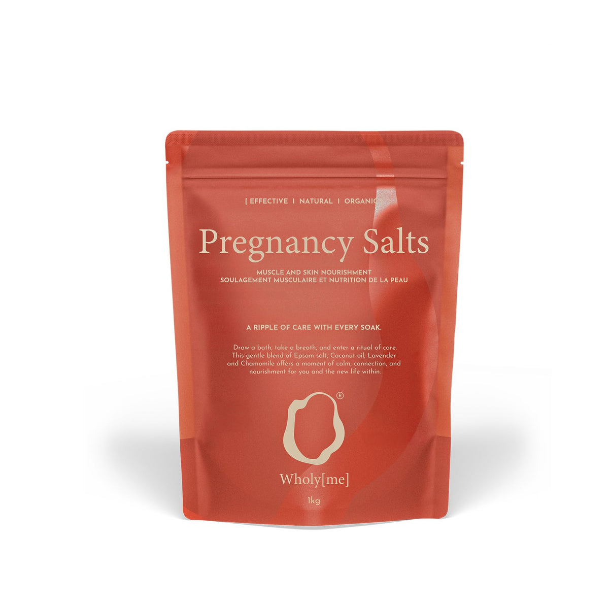 WholyMe Pregnancy Bath Salts - Epsom Salt for mothers-to-be. Eases muscular tension & irritated skin. Promotes skin elasticity (anti-stretch marks).