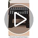 Armo® Folding Stool Step Down Footstool With Carry Handle Compact Foldable Foot Stool DIY Footstool Ladder MAX Weight 150KG (Black)