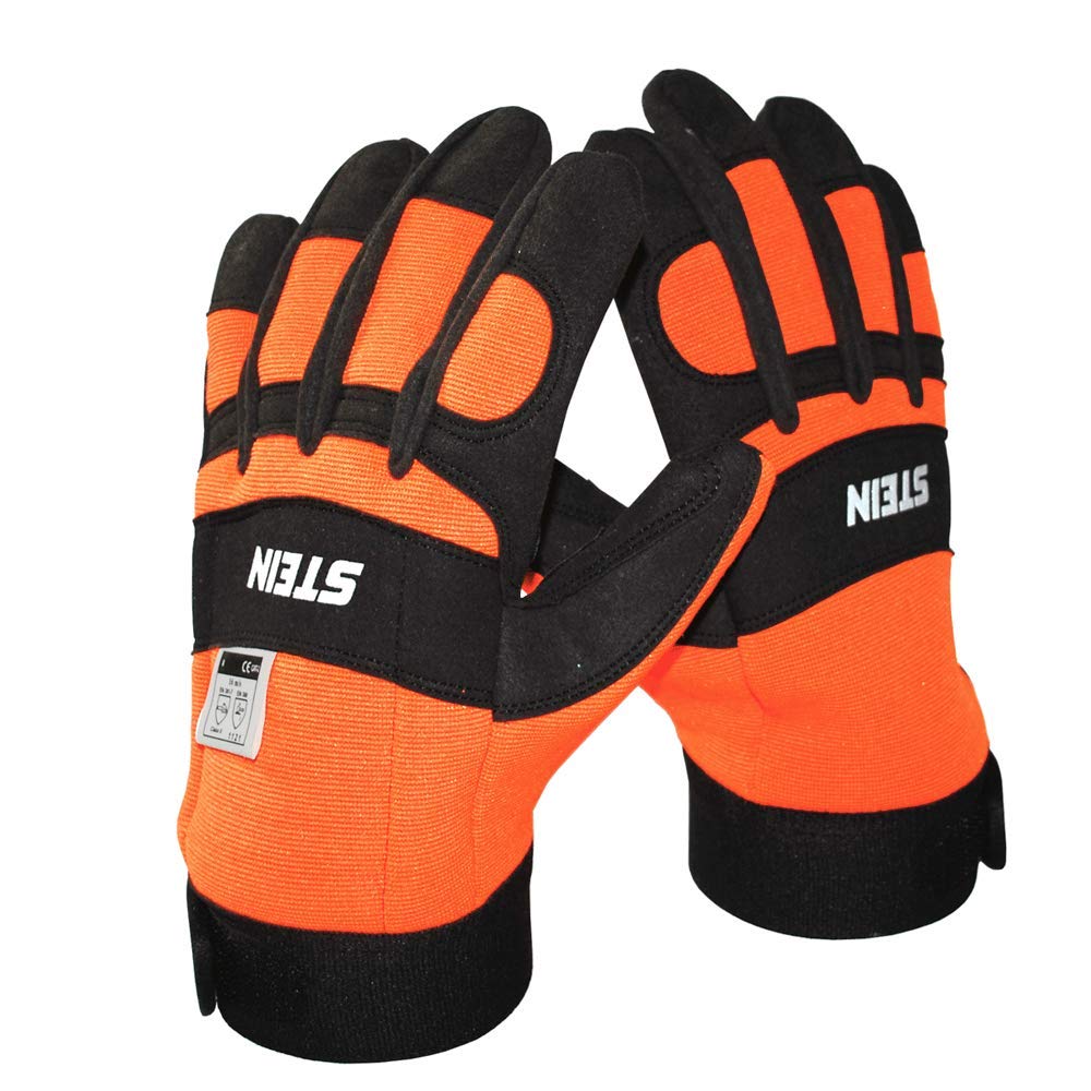 Stein Chainsaw Protective Gloves Class 0 Size 10 ? EN 381-7 Left-Hand Saw Protection with Kevlar Stitching & Reinforced Palm Forestry PPE