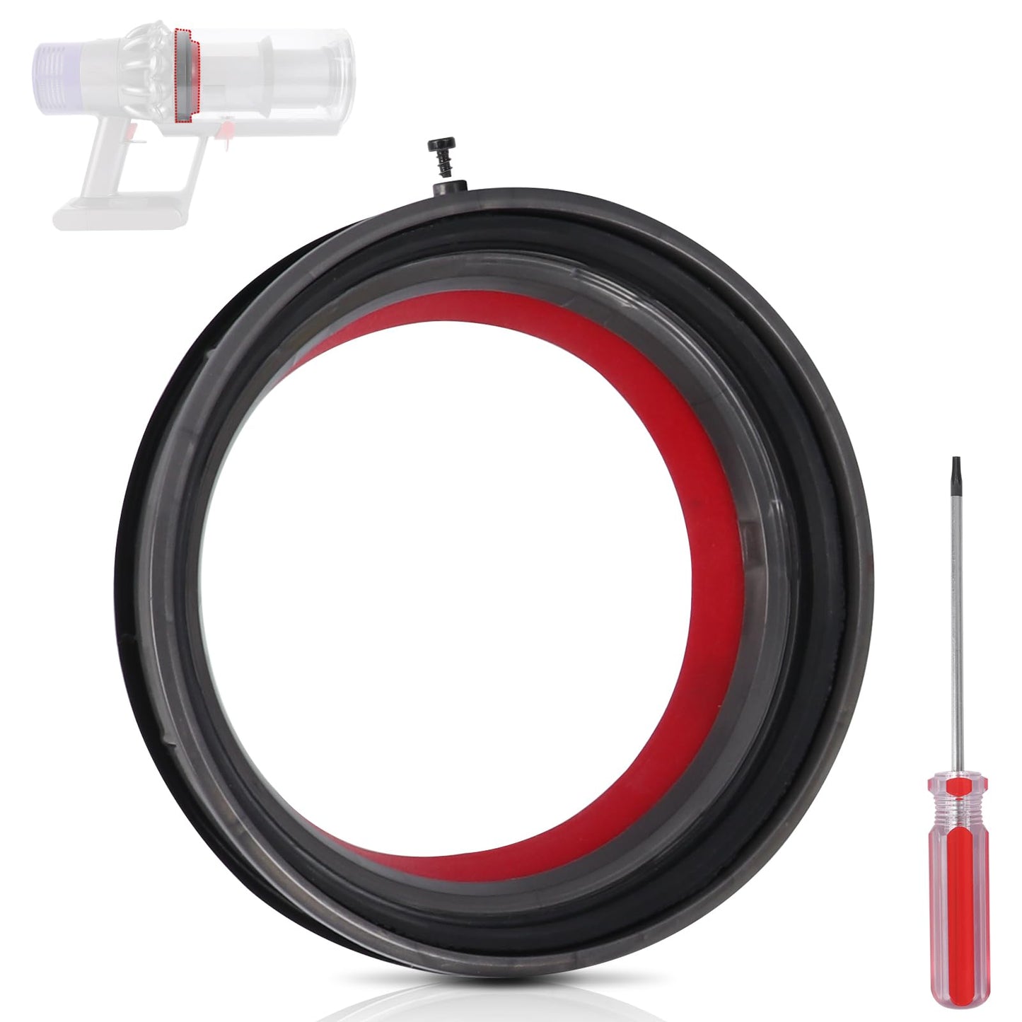 WYWY.Wide V10 Dust Bin Sealing Ring Compatible with Dyson V10 SV12 Cyclone Vacuum Cleaner Canister Replacement Parts, Dust Bucket/Dirt Cup Bin Parts