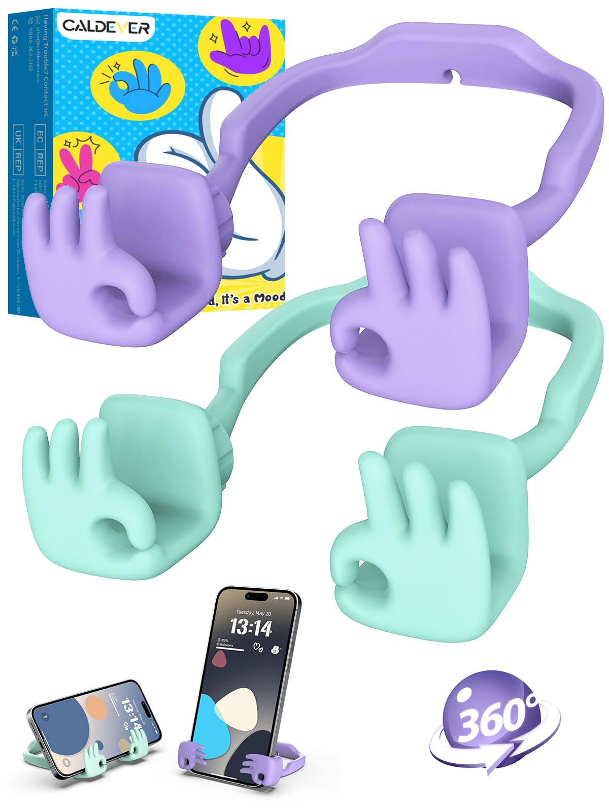 Girls Valentines Gifts for Her Him Boys Cell Phone Stand Upgrade Adjustable OK Sign Phone Stand for Desk Adults Women Birthday Presents Cool Gadgets