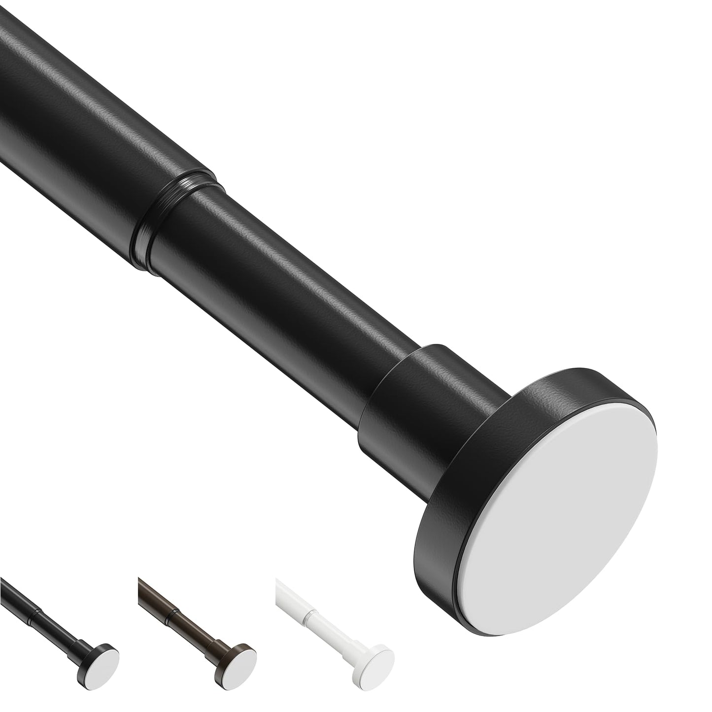 WELDUN Extendable Shower Curtain Rod, Curtain Tension Pole 48-67CM, No Drill Telescopic Curtain Pole, Adjustable Strong Shower Rail for Bathroom