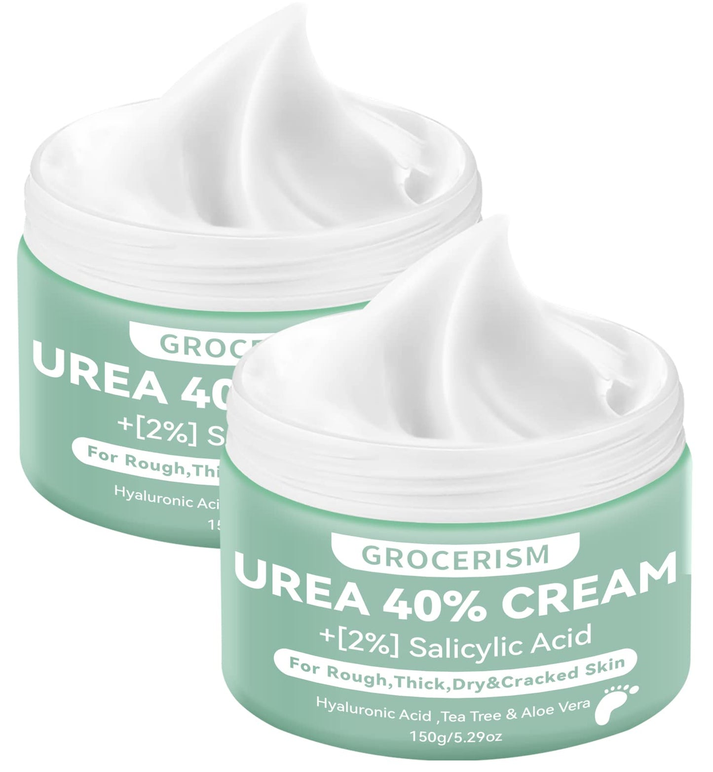 2 Packs Urea Foot Cream 40 Percent Plus 2% Salicylic Acid 150g ||Foot Cream with Urea with Hyaluronic Acid, Tea Tree & Aloe Vera for Deep