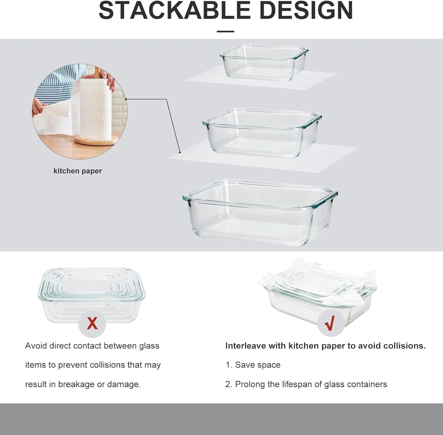 GENICOOK Glass Food Storage Containers with Lids, Meal Prep Containers, Airtight Lunch Containers Bento Boxes with Snap Locking Lids, for Microwave,