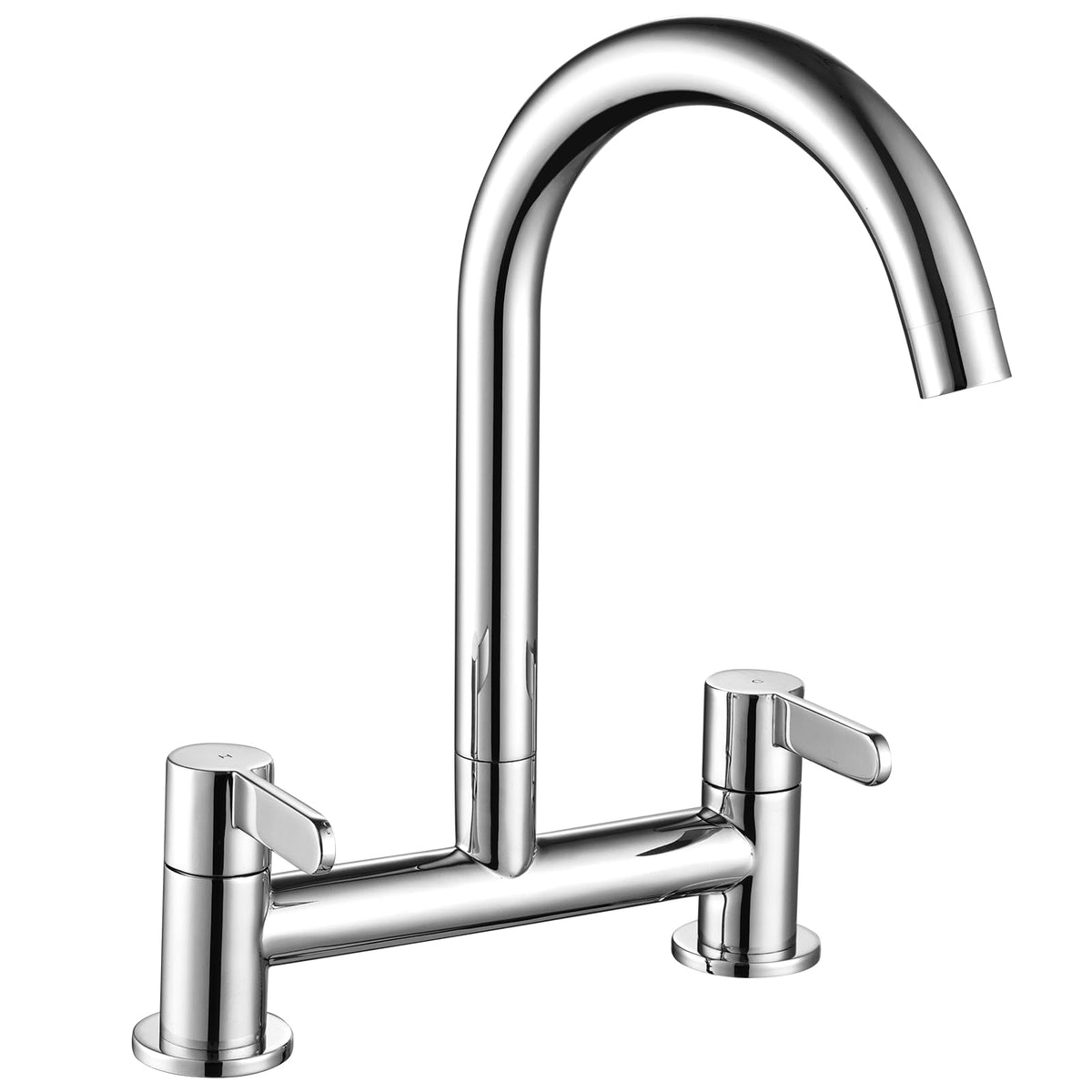 Peppermint Kitchen Mixer Taps 2 Hole Bridge Mixer Tap Kitchen Sink Chrome Dual Lever 180MM Taps Mixers Two Hole Deck Mounted Traditional Brass Faucet