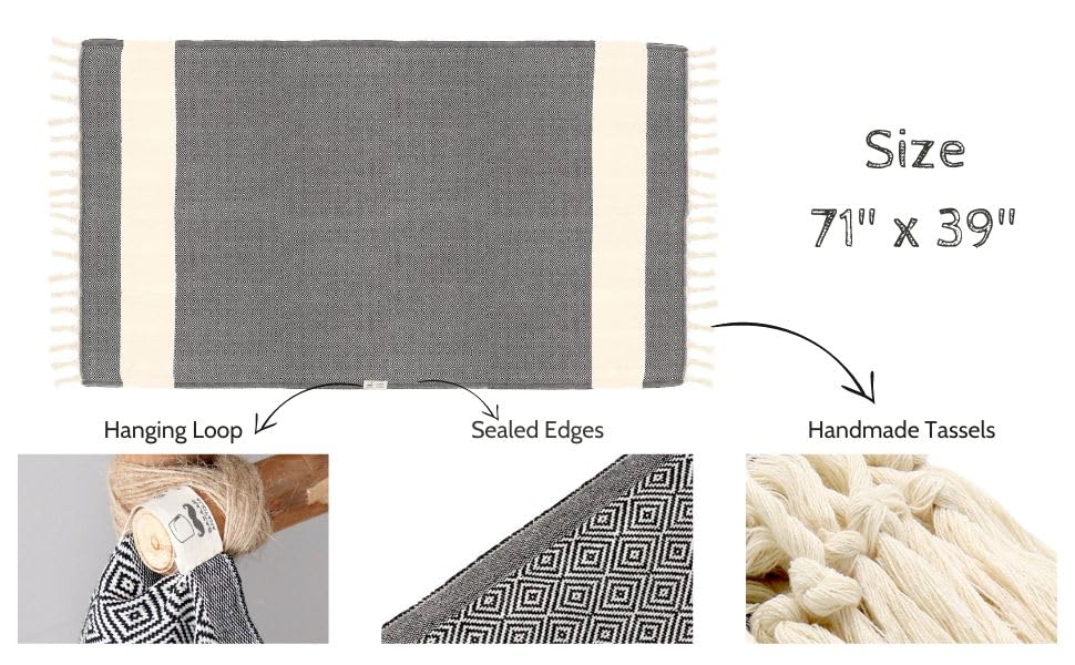 Bazaar Anatolia Turkish Beach Towel 100% Cotton Bath Towels Oversized Quick Dry Boho Farmhouse Decor Sheets Bathroom Towels Sand Free Camping Blanket