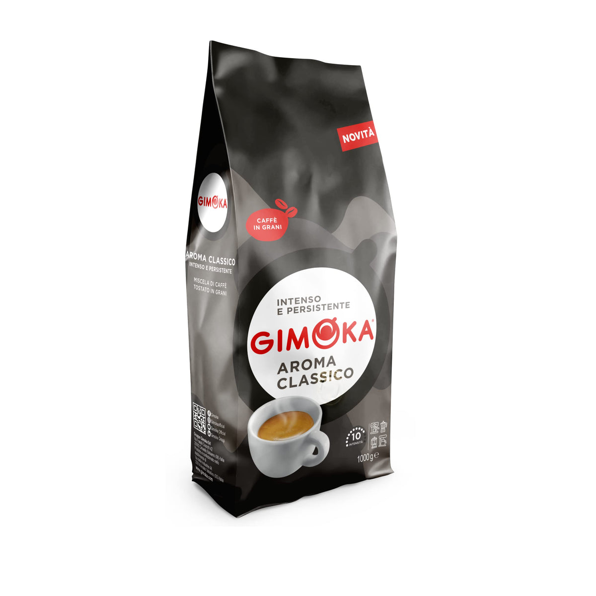 Gimoka Nero Coffee Beans 1kg, Light Roast Espresso Coffee Beans, Pack of 1, 1 x 1000g