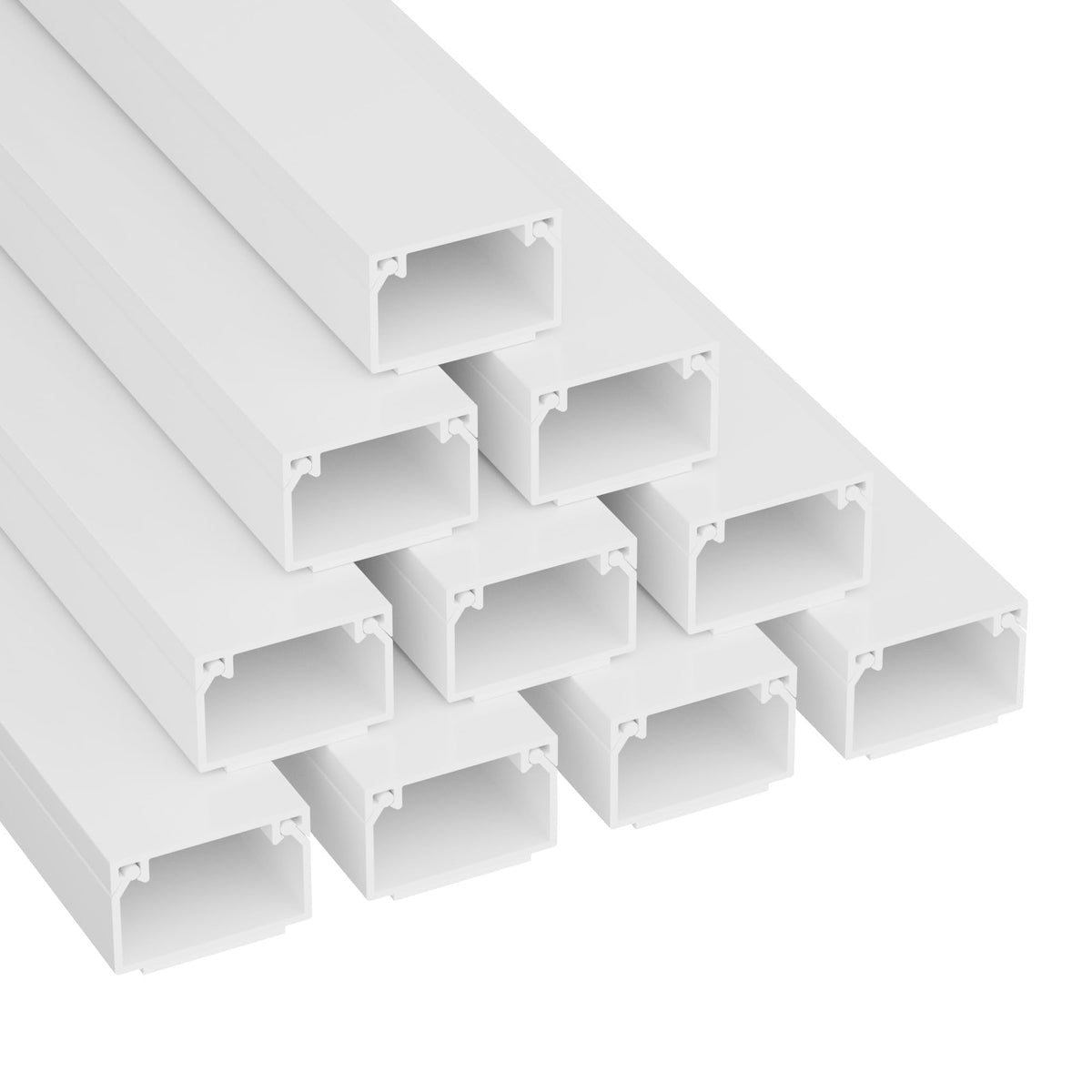 D-Line Square Box Cable Trunking, Self-Adhesive Cable Hider, Cable Management to Hide Single Cables - 10 x 25mm (W) x 16mm (H) - 1 Meter Lengths