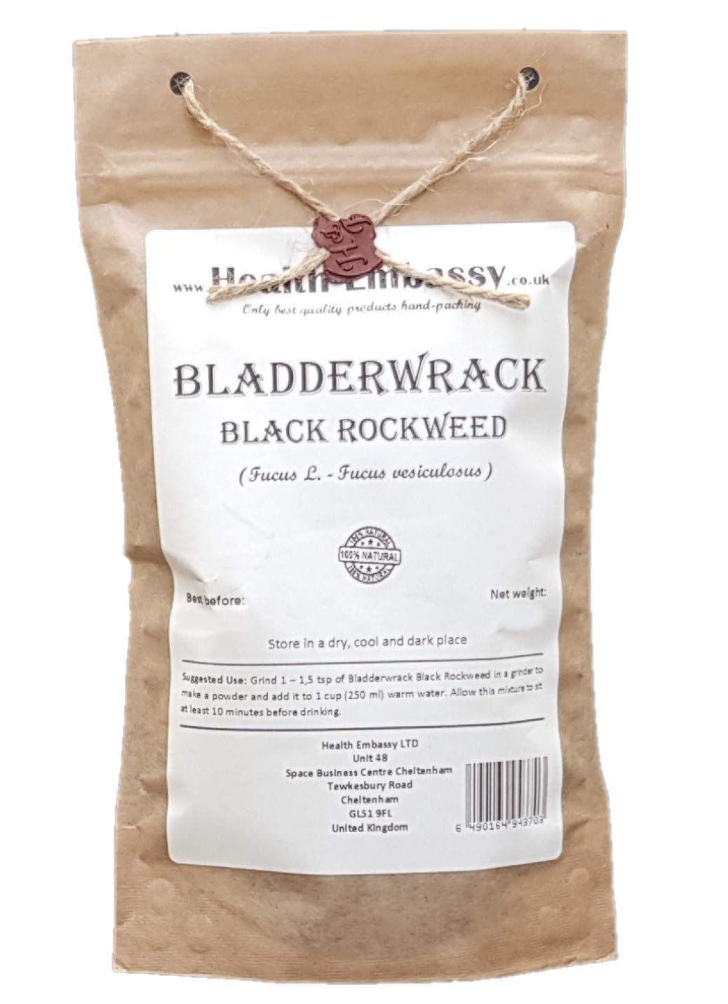 Health Embassy Bladderwrack Black Rockweed (Fucus vesiculosus L) (100g)